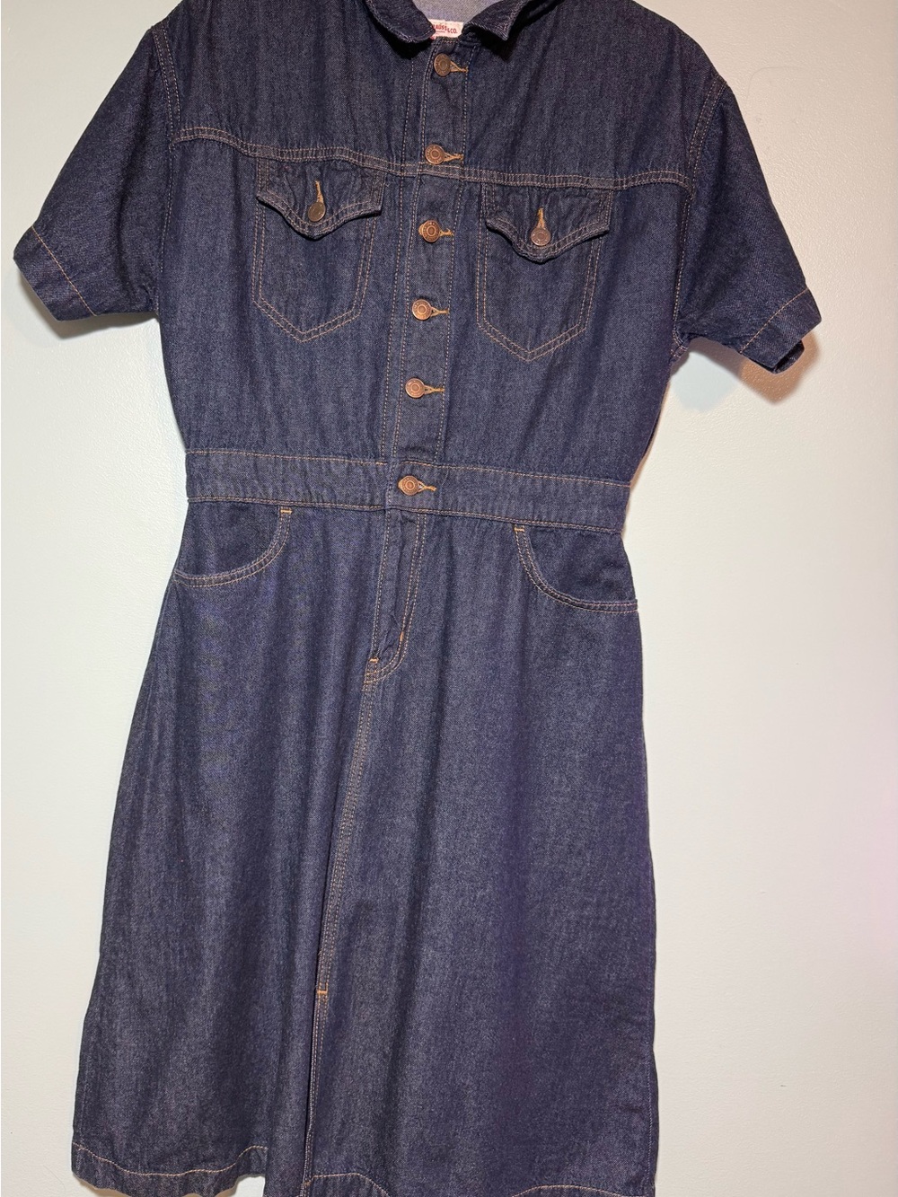 Levi's Dark Blue Denim Button-Front Girls Dress